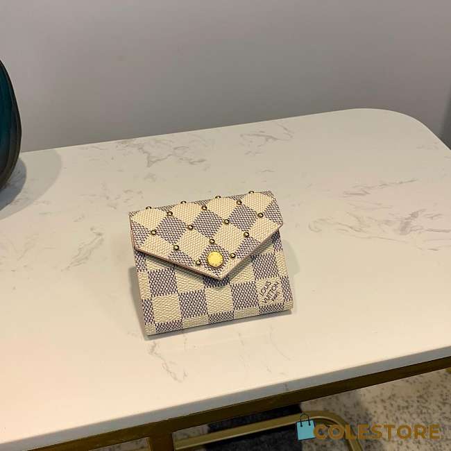Louis Vuitton Zoé Wallet Rivet Inlay Decoration Damier Azur Canvas - 1