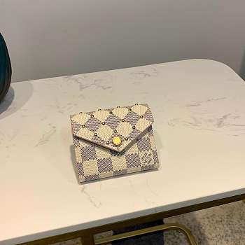 Louis Vuitton Zoé Wallet Rivet Inlay Decoration Damier Azur Canvas