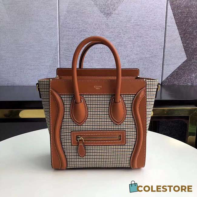 Celine Nano Luggage Bag In Tweed And Smooth Calfskin - 1