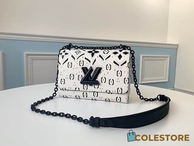 Louis Vuitton Twist Limited Edition Lock Black White Graphite Print Wallet Chain Multicolor Cowhide Leather  - 1