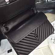 Chanel Lambskin Chevron Quilted 30cm Flap Black Bag - 5