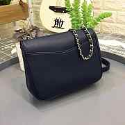 Chanel New Sheepskin Small Square Bag Dark Blue - 6