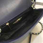 Chanel New Sheepskin Small Square Bag Dark Blue - 4