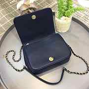 Chanel New Sheepskin Small Square Bag Dark Blue - 2