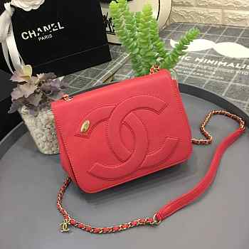 Chanel New Sheepskin Small Square Bag In Red