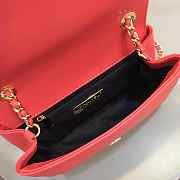 Chanel New Sheepskin Small Square Bag In Red - 6