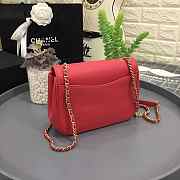 Chanel New Sheepskin Small Square Bag In Red - 3