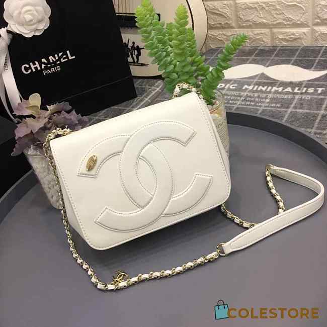 Zbags Chanel New Sheepskin Small Square Bag White - 1