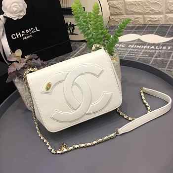 Zbags Chanel New Sheepskin Small Square Bag White
