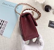 Chanel Caviar Lambskin Leather Flap Bag Red Gold 20 - 2
