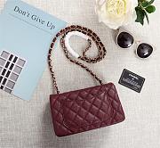 Chanel Caviar Lambskin Leather Flap Bag Red Gold 20 - 5