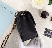 Chanel Classic Flap Bag Caviar Leather Sliver&Gold Hardware 20cm Black - 2
