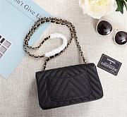 Chanel Classic Flap Bag Caviar Leather Sliver&Gold Hardware 20cm Black - 5