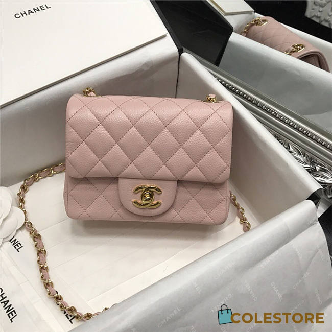 Chanel Caviar Classic Fiap Handbag Pink Gold 17cm  - 1