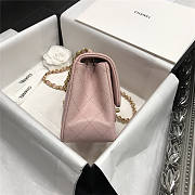 Chanel Caviar Classic Fiap Handbag Pink Gold 17cm  - 5