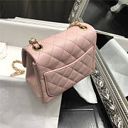 Chanel Caviar Classic Fiap Handbag Pink Gold 17cm  - 2