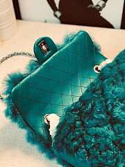 Chanel New Style Lamb Hair Flip Bag Green - 6
