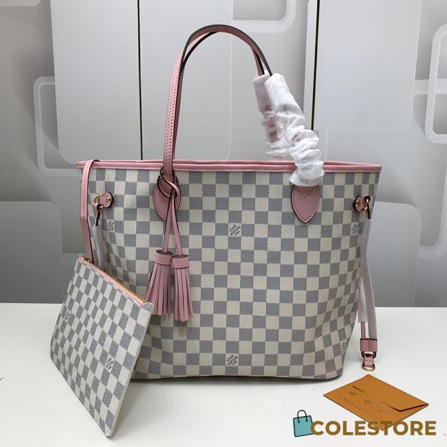Louis Vuitton Neverfull Mm Damier Pink 3767 - 1