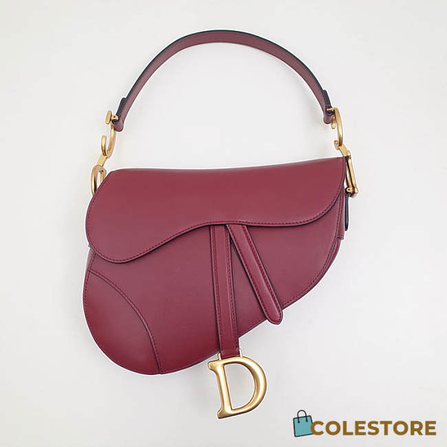 Dior Saddle Bag Original Leather Rose Red M0446 - 1