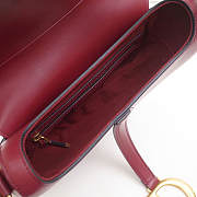 Dior Saddle Bag Original Leather Rose Red M0446 - 3