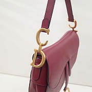Dior Saddle Bag Original Leather Rose Red M0446 - 2