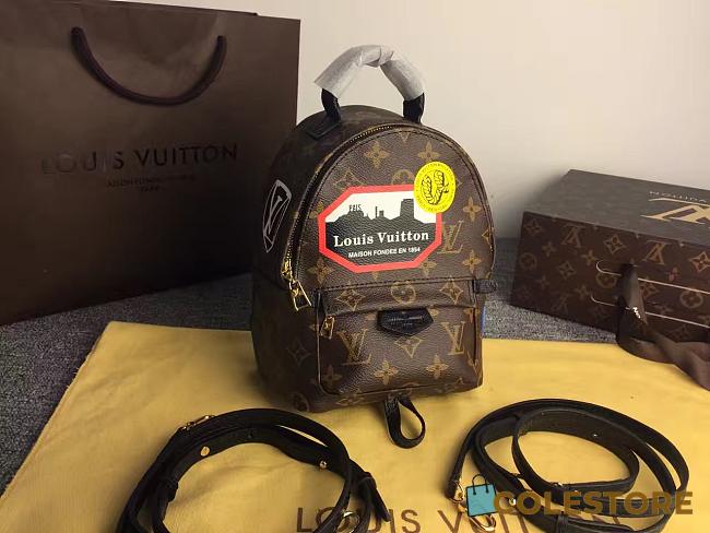 Lv Palm Springs Backpack Mini World Tour Monogram Reverse Canvas - 1