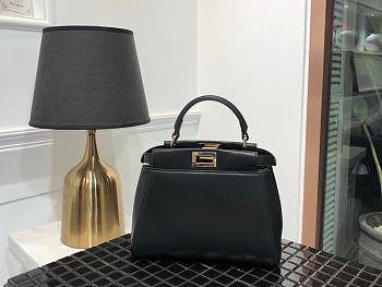 Fendi Mini Peekaboo Soft Sheepskin Handbag 244 Sheepskin Black