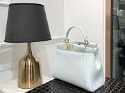 Fendi Mini Peekaboo Soft Sheepskin Handbag 244 Sheepskin White - 6