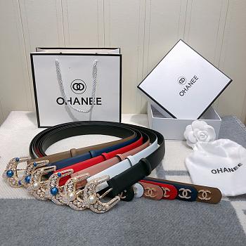 Chanel New Plain Weave Leather Soft Belt