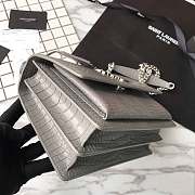 YSL Sunset Chain Wallet In Crocodile Embossed Shiny Leather 4858 - 4