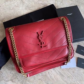 YSL Saint Laurent chevron quilted tote bag_498894_Size 22-28cm