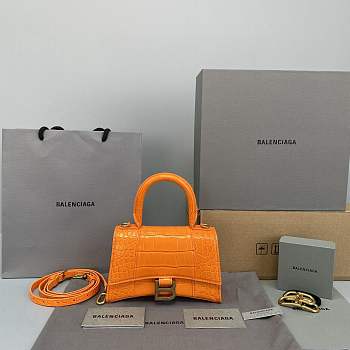 Colestore Balenciaga Hourglass Small Top Handle Bag In Orange 