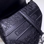 Dior Cowhide Embossing Saddle Bag Black - 3