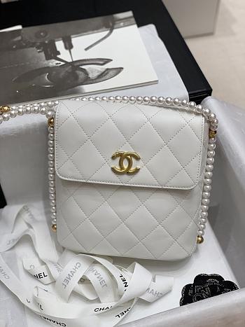 Chanel Pearl Chain Bag White