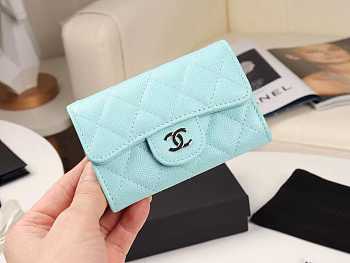 Chanel Wallet Blue In Sliver Hardware