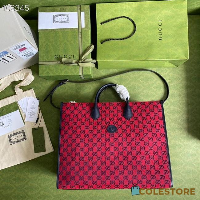 Red GG Multicolour large tote bag 659980 Size 43 x 34 x 18.5cm. 880780 - 1