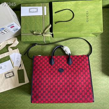 Red GG Multicolour large tote bag 659980 Size 43 x 34 x 18.5cm. 880780