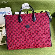 Red GG Multicolour large tote bag 659980 Size 43 x 34 x 18.5cm. 880780 - 2