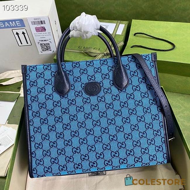 Blue Gucci Multicolour small tote bag_659983_312614cm850750 - 1