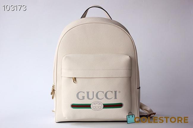 Gucci Women's White Print Leather Backpack 32cm - 1