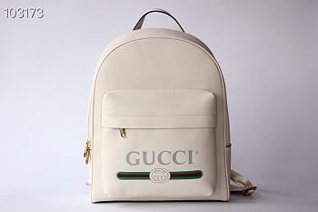 Gucci Women's White Print Leather Backpack 32cm