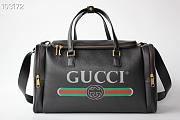 Gucci Women's Black Print Leather Travel Bag 46cm  - 1