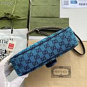 Blue Gucci Marmont Multicolour GG Canvas Small Shoulder Bag_ 443497_size: 26 x 15 x 7. 880780 - 4
