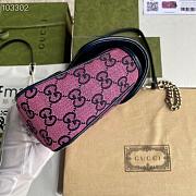 Pink Gucci Marmont Multicolour GG Canvas Small Shoulder Bag 26cm - 6