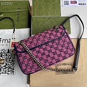 Pink Gucci Marmont Multicolour GG Canvas Small Shoulder Bag 26cm - 4