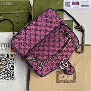 Pink Gucci Marmont Multicolour GG Canvas Small Shoulder Bag 26cm - 3