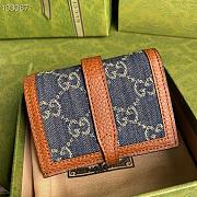 Gucci 1961 Jackie Denim Card Case Wallet_645536_size11× 8.5x 3cm - 3