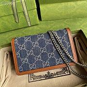 Gucci Dionysus Super Mini Bag Blue and Ivory GG Jacquard Denim 16.5cm - 6