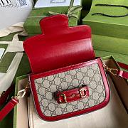 Gucci Red Beige GG Horsebit 1955 Mini Bag 658574 Size 20.5x14x5cm - 5