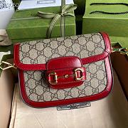 Gucci Red Beige GG Horsebit 1955 Mini Bag 658574 Size 20.5x14x5cm - 3
